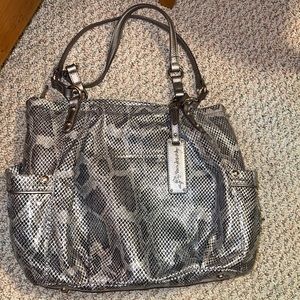 BMAKOWSKY SNake skin/gray leather Tote nwot
